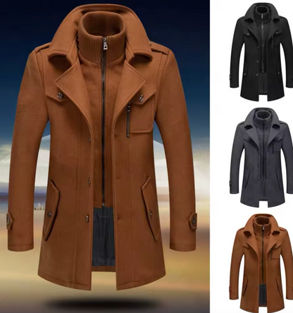 Abrigo de invierno Peaky Blinders | Gabardina de lujo con doble cuello para hombre