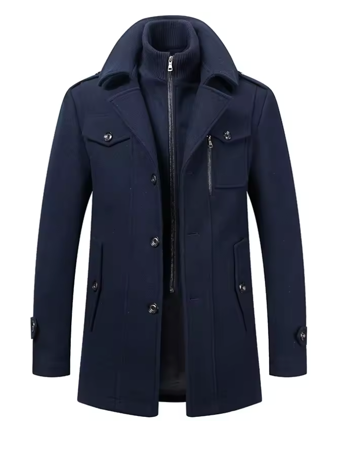 Abrigo de invierno Peaky Blinders | Gabardina de lujo con doble cuello para hombre